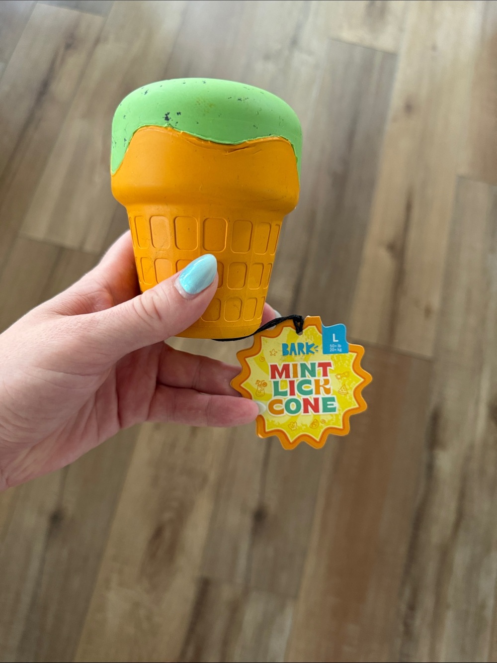 Bark Mint Lick Cone Dog Toy - Green & Orange